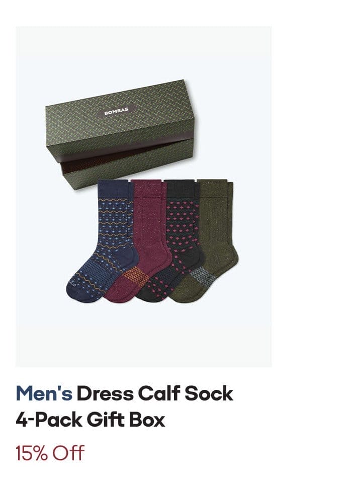 Men's Dress Calf Sock 4-Pack Gift Box