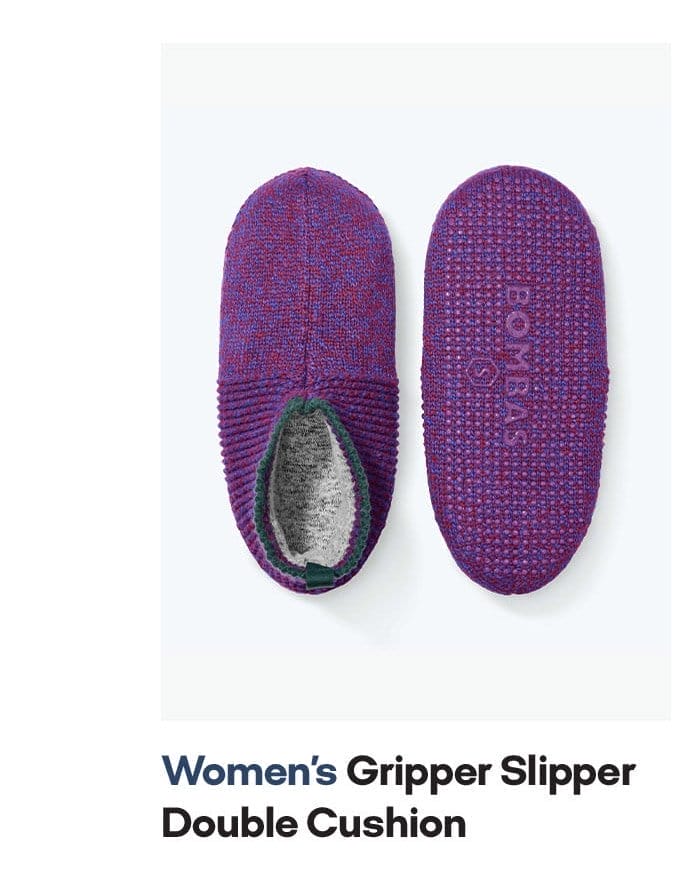Women's Gripper Slipper Double Cushion