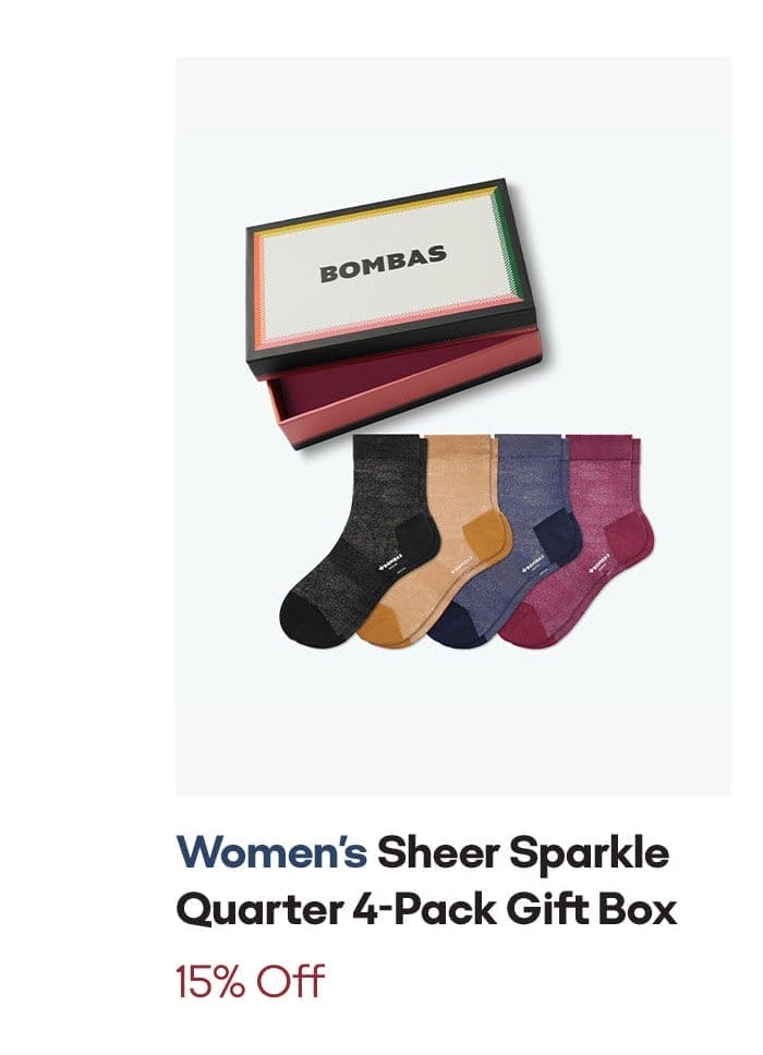 Women's Sheer Sparkle Quarter-Pack Gift Box