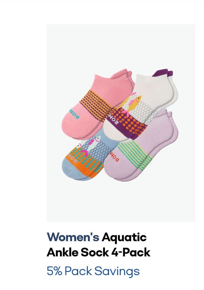 Women's Aquatic Ankle Sock 4-Pack | 5% Pack Savings