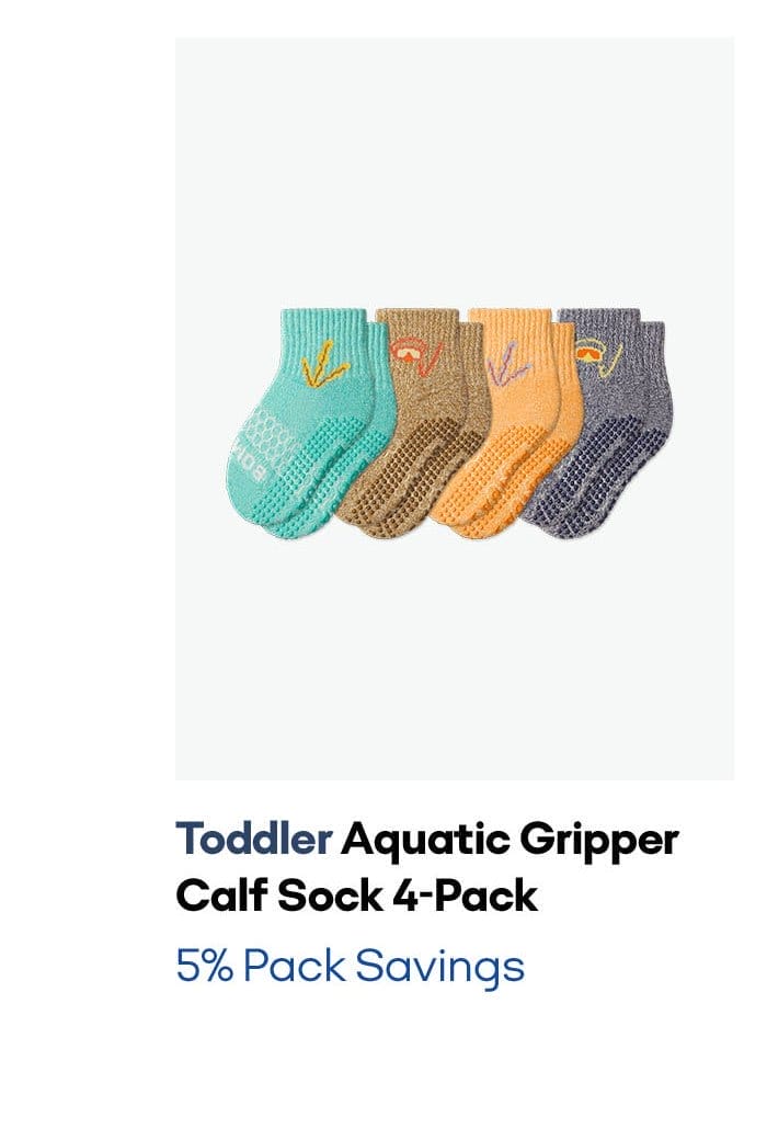 Toddler Aquatic Gripper Calf Sock 4-Pack | 5% Pack Savings