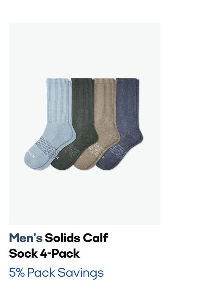 Men's Solids Calf Sock 4-Pack | 5% Pack Savings