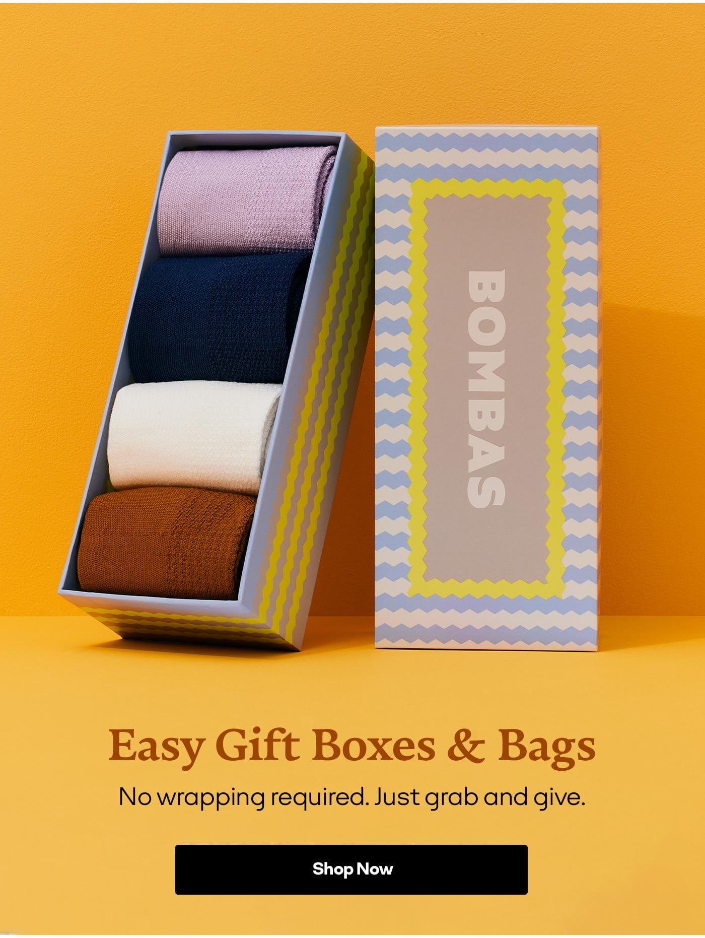 Easy Gift Boxes & Bags | No wrapping required. Just grab and give. Shop Now
