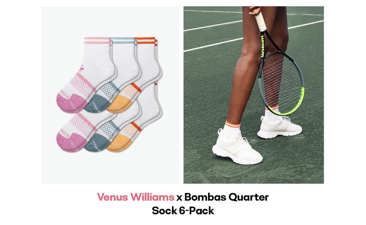 Venus Williams × Bombas Ovarter Sock 6-Pack