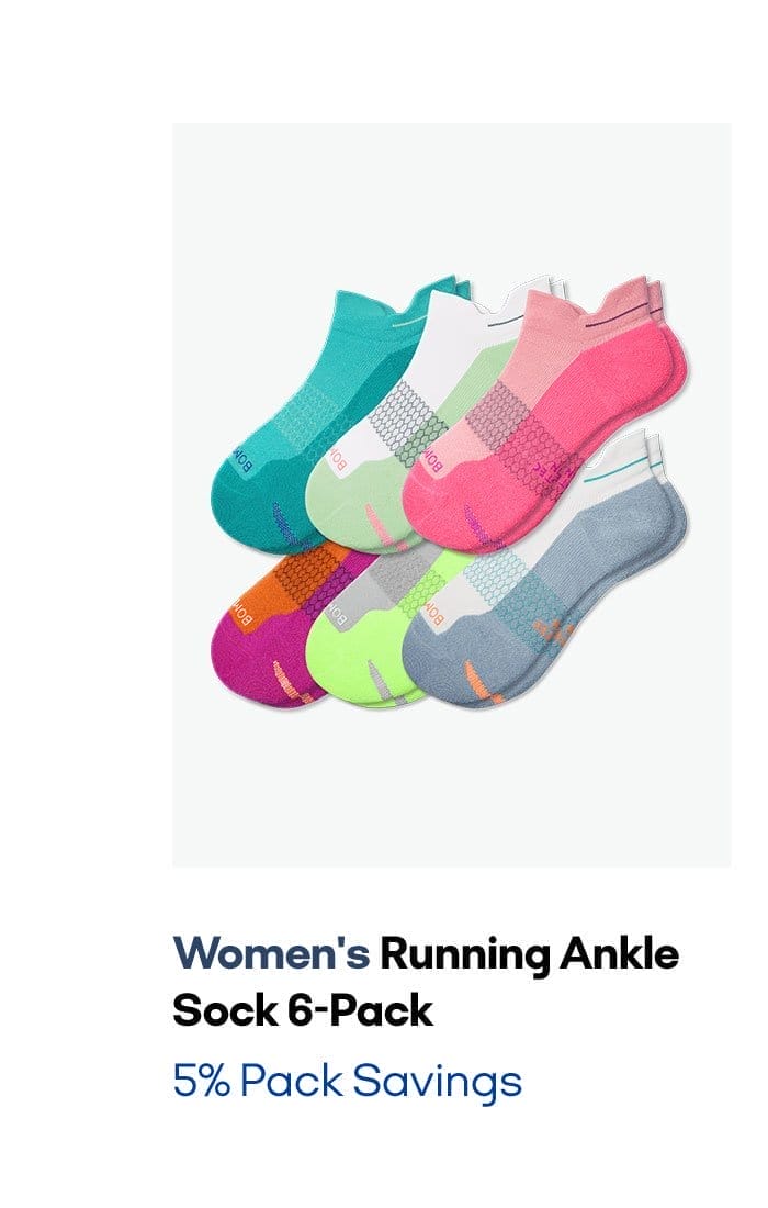 Women's Running Ankle Sock 6-Pack 5% Pack Savings