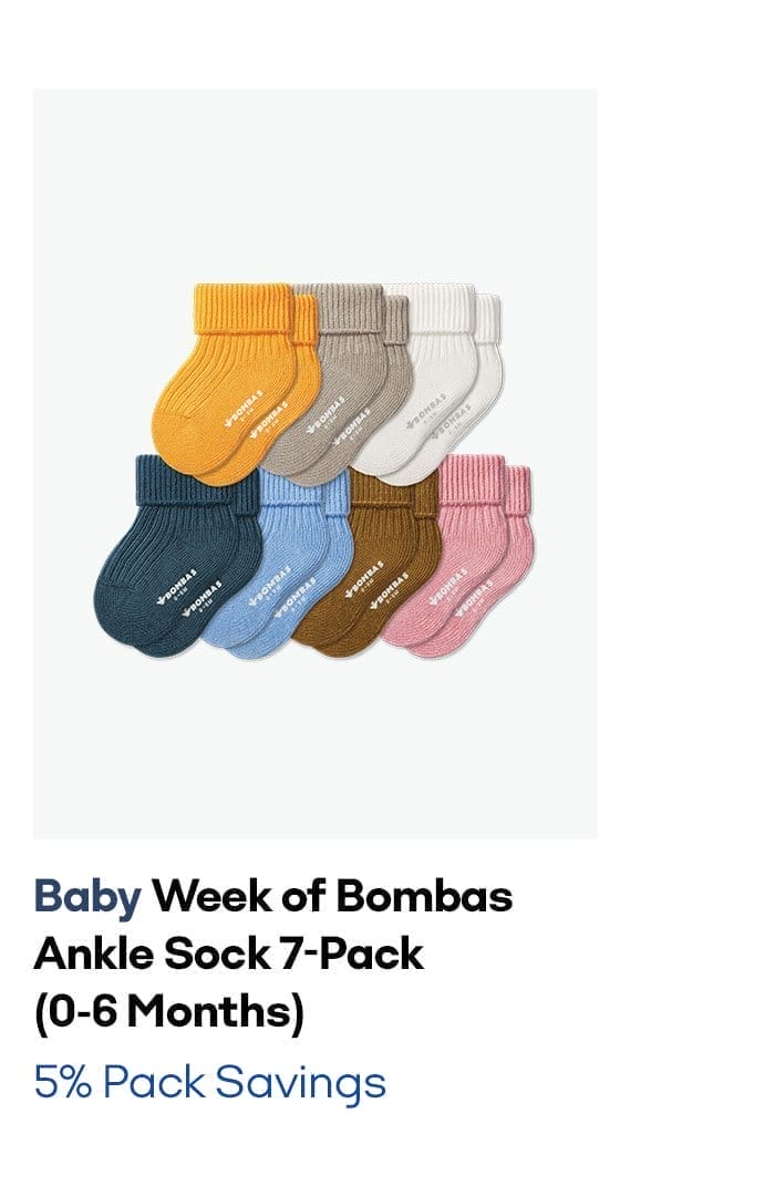 Baby Week of Bombas Ankle Sock 7-Pack (0-6 Months)