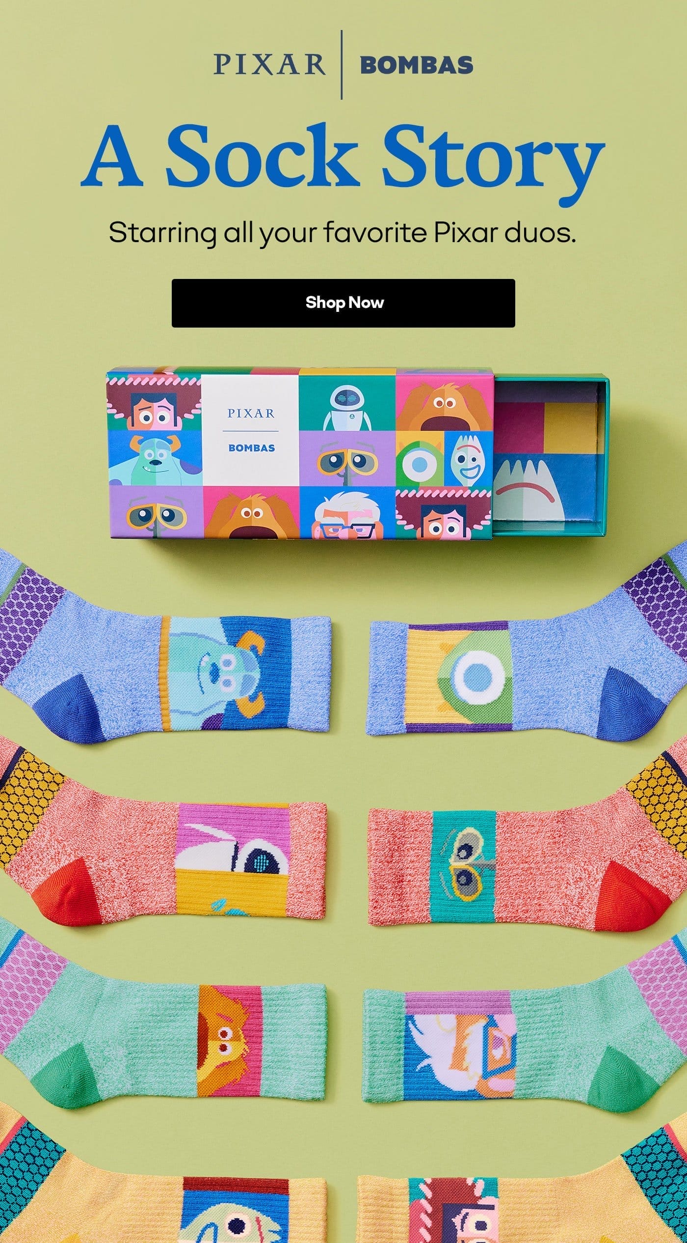 PIXAR | BOMBAS | A Sock Story | Starring all your favorite Pixar duos. | Shop Now