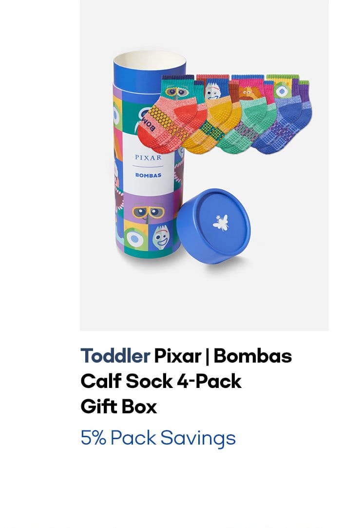Toddler Pixar | Bombas Calf Sock 4-Pack Gift Box | 5% Pack Savings