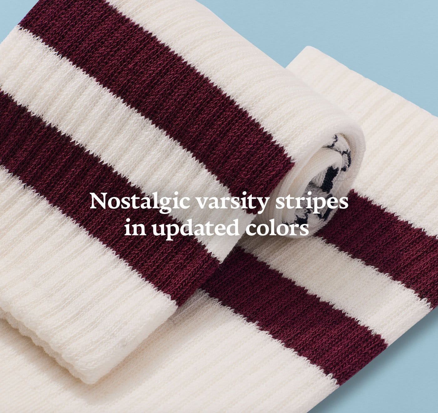 Nostalgic varsity stripes in updated colors