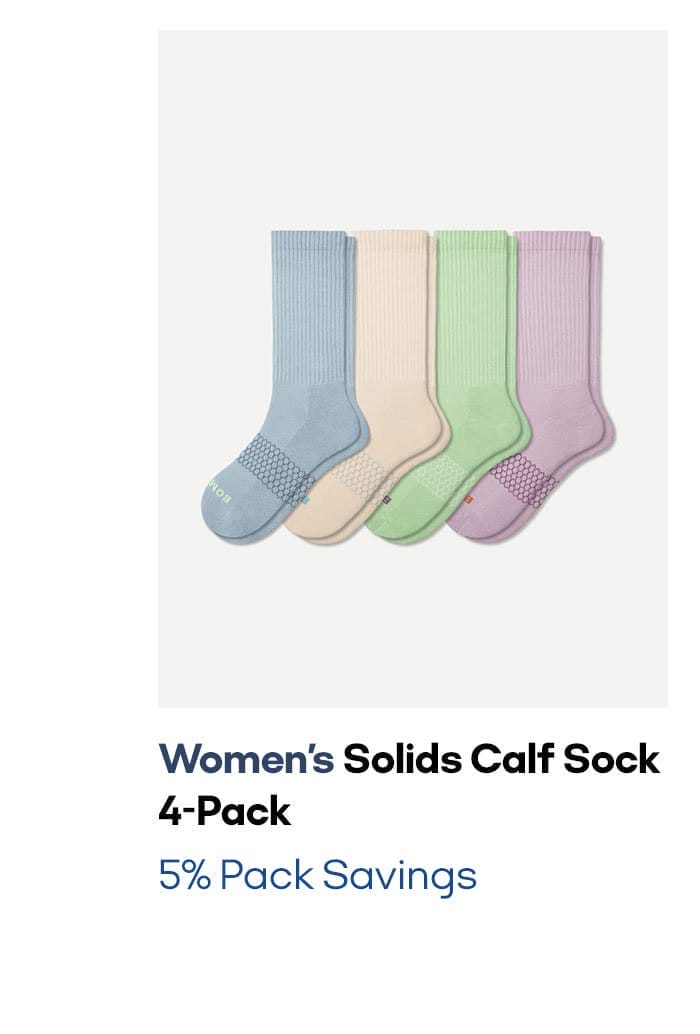 Women's Solids Calf Sock 4-Pack 5% Pack Savings