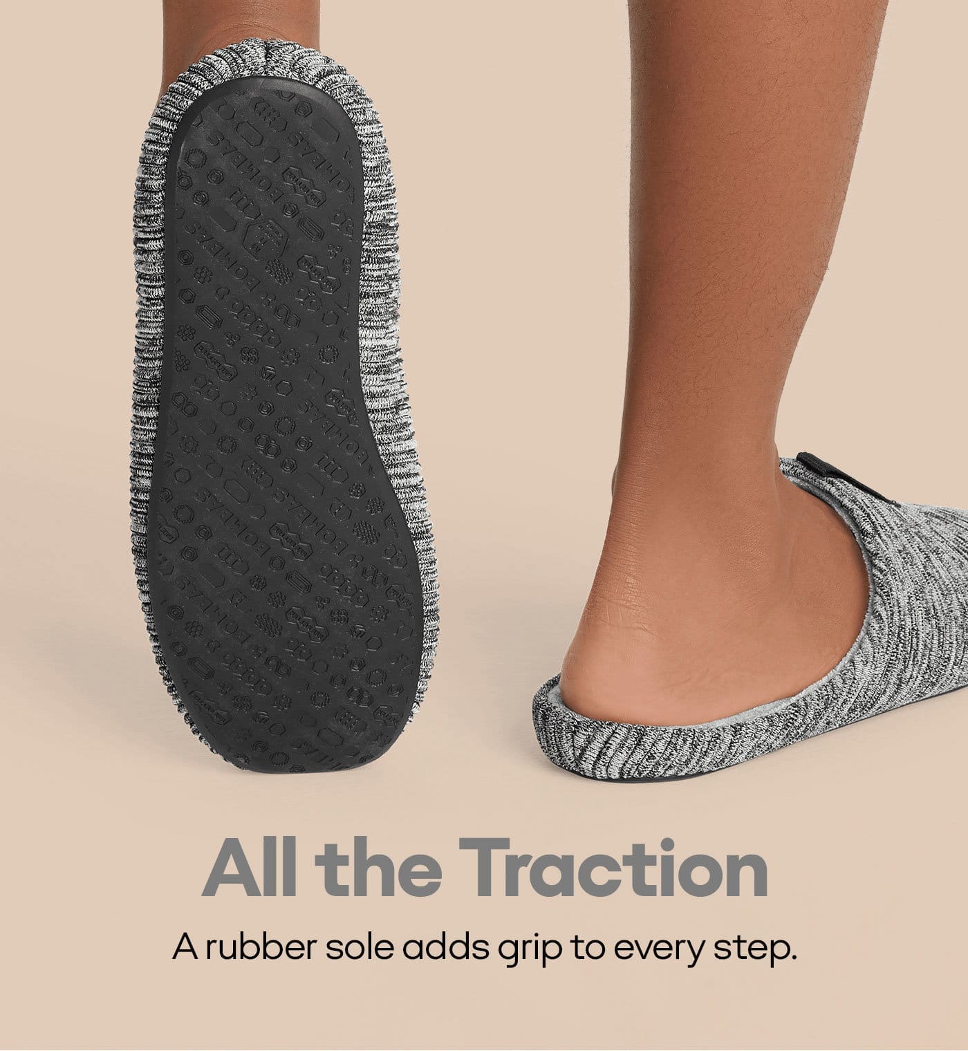 All the Traction | A rubber sole adds grip to every step.