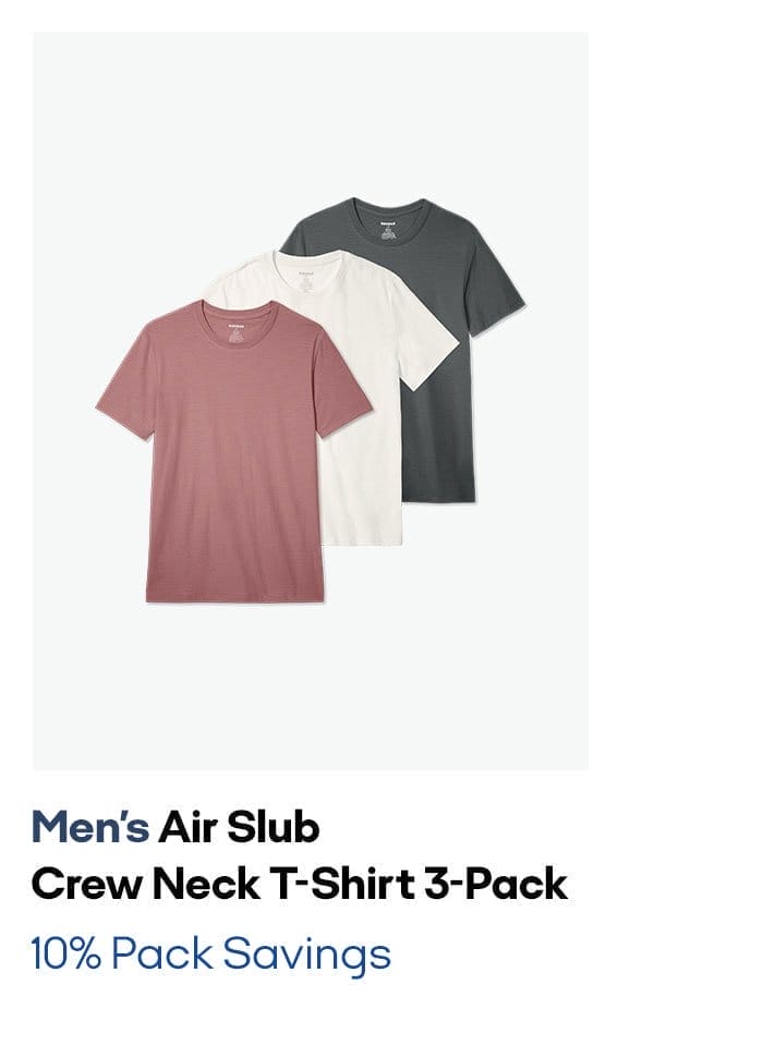 Men's Air Slub Crew Neck T-Shirt 3-Pack