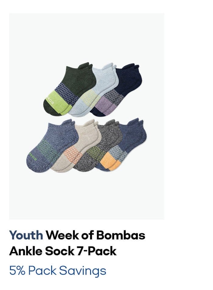 Toddler Week of Bombas Ankle Sock 7-Pack