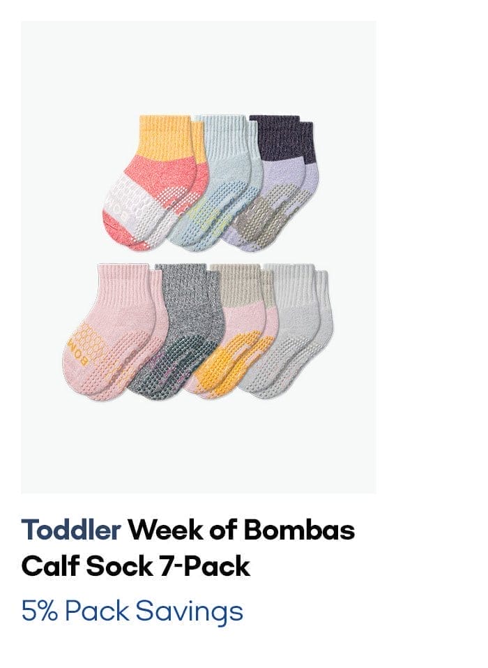 Toddler Week of Bombas Calf Sock 7-Pack