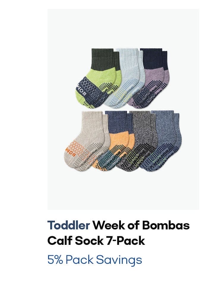 Toddler Week of Bombas Calf Sock 7-Pack