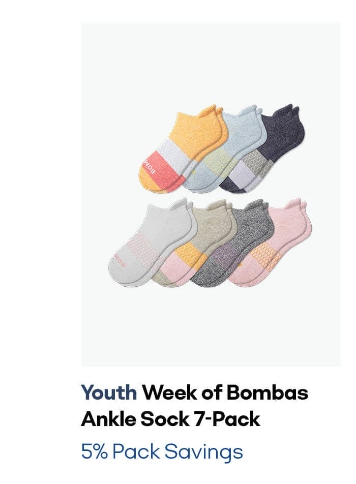 Toddler Week of Bombas Ankle Sock 7-Pack