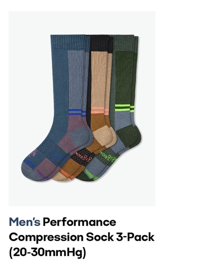 Men's Performance Compression Sock 3-Pack (20-30mmHg)