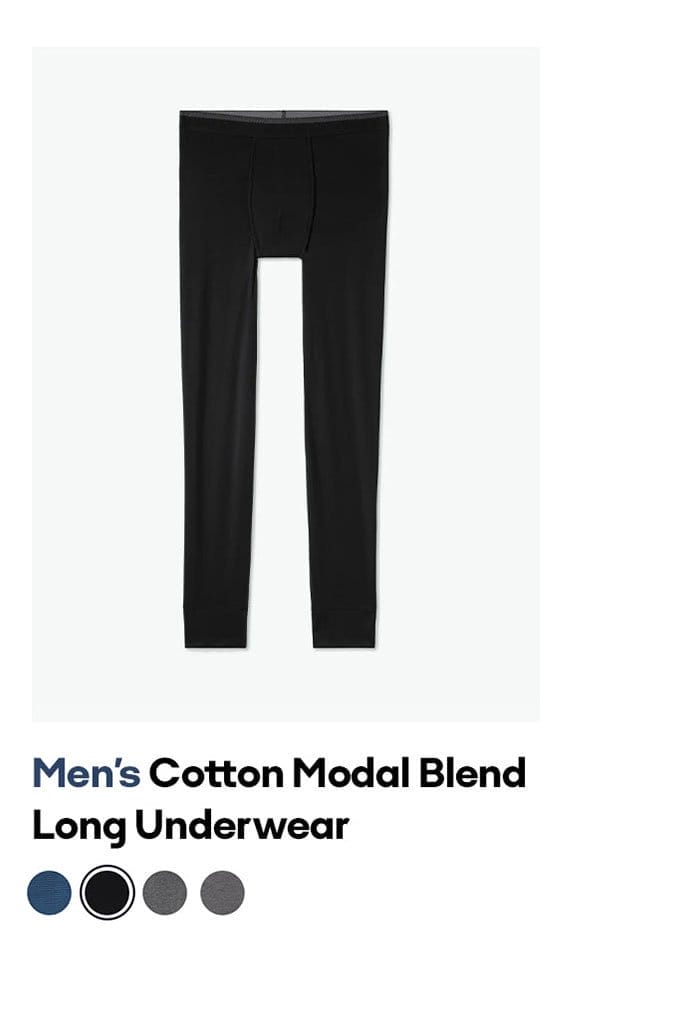 Men's Cotton Modal Blend Long Underwear