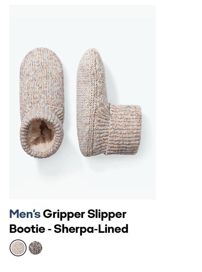 Men's Gripper Slipper Bootie - Sherpa-Lined