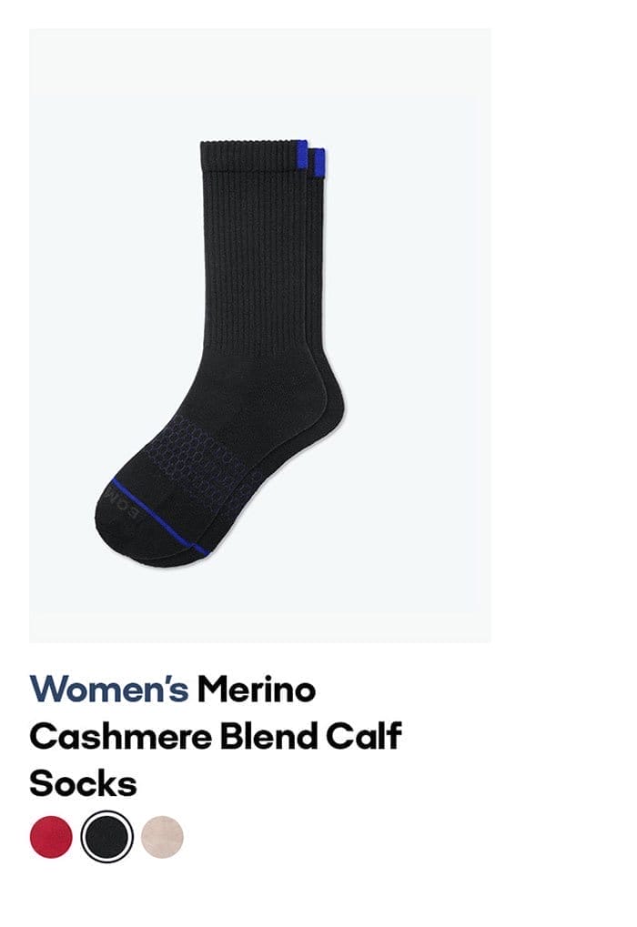 Women's Merino Cashmere Blend Calf Socks