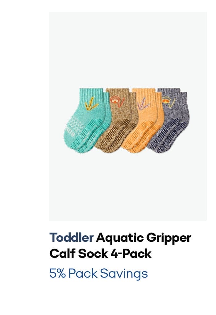 Toddler Aquatic Gripper Calf Sock 4-Pack | 5% Pack Savings