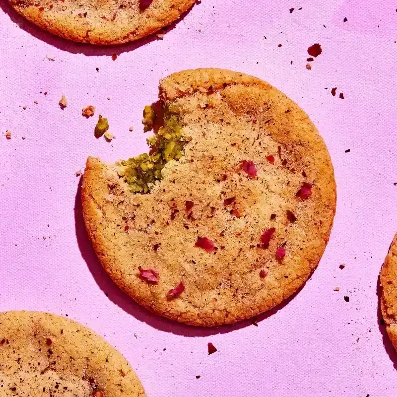 Baklava Cookies on a pink background 