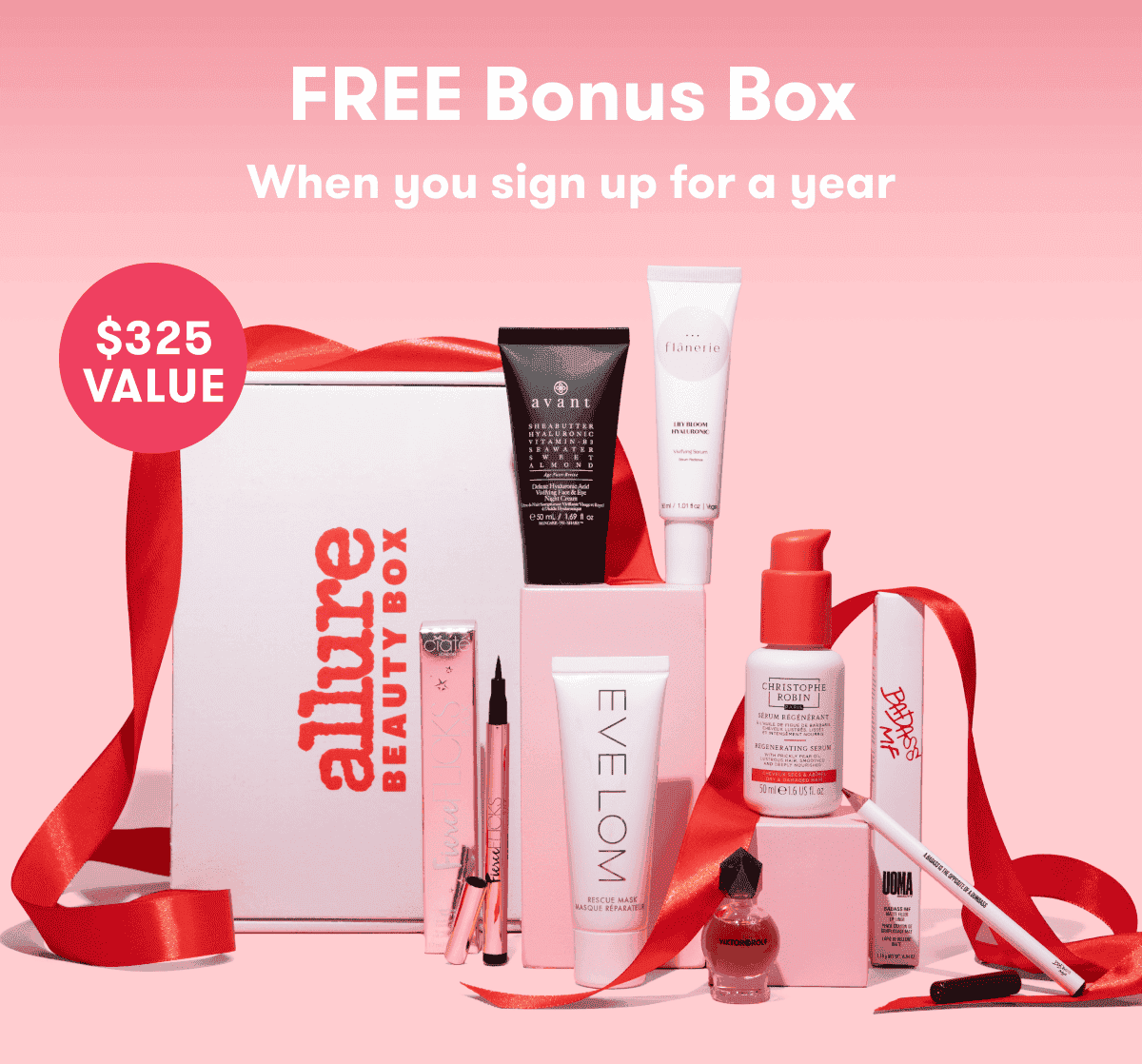 Free Bonus box when you sign up for a year. \\$325 Value.