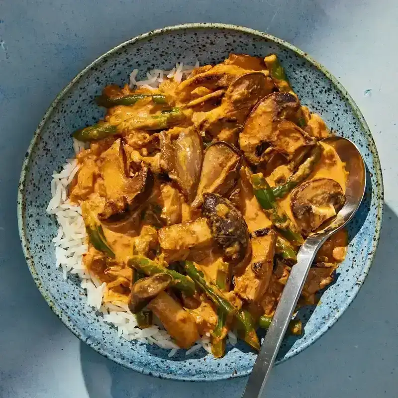 Creamy masala on blue plate