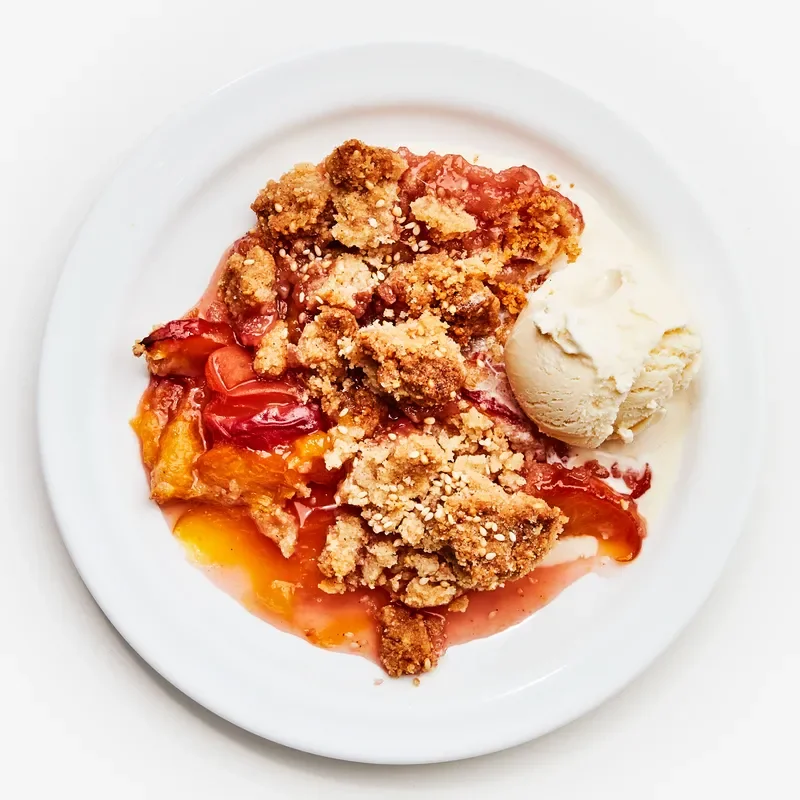 Peach and Sesame Crumble recipe