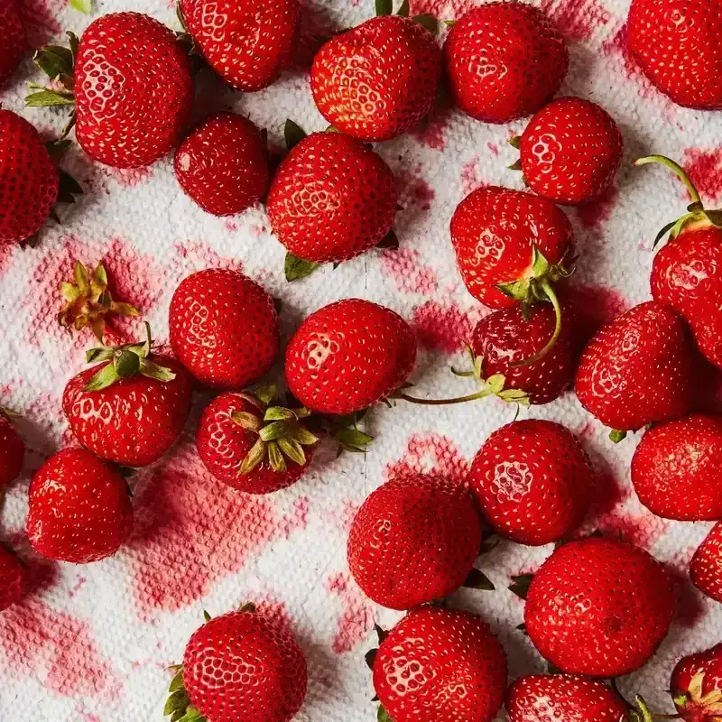 Wet Strawberries on a paper towel