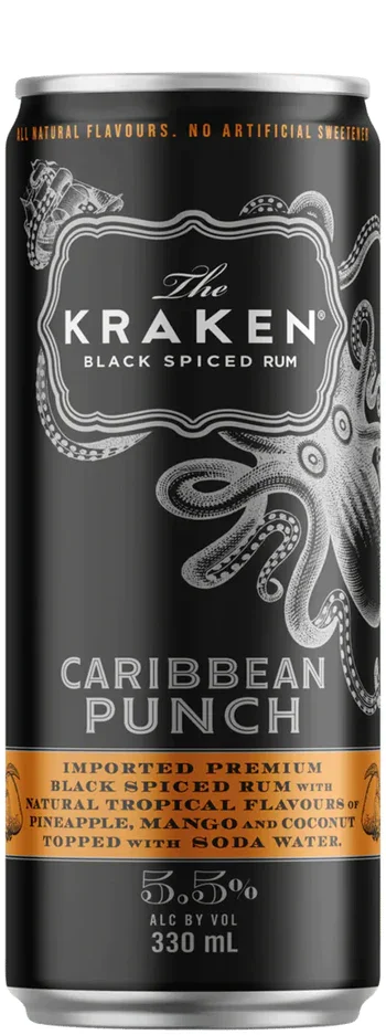 Image of Kraken Spiced Rum Caribbean Punch 330ml