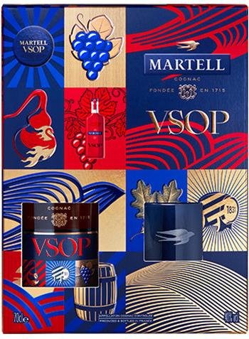 Image of Martell VSOP Cognac & 2 Glasses Gift Pack 700ml