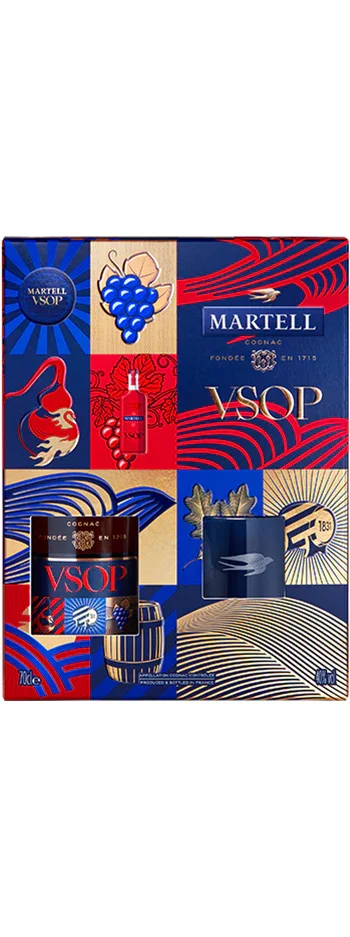 Image of Martell VSOP Cognac & 2 Glasses Gift Pack 700ml