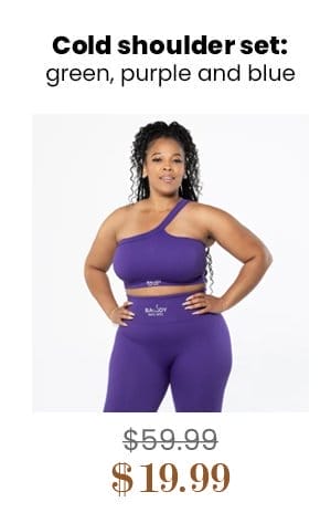 Cold Shoulder Bawdy Set-Violet Purple