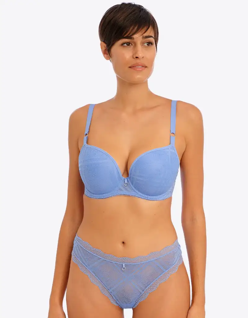 Freya Fatale Moulded Plunge Bra Cornflower Blue