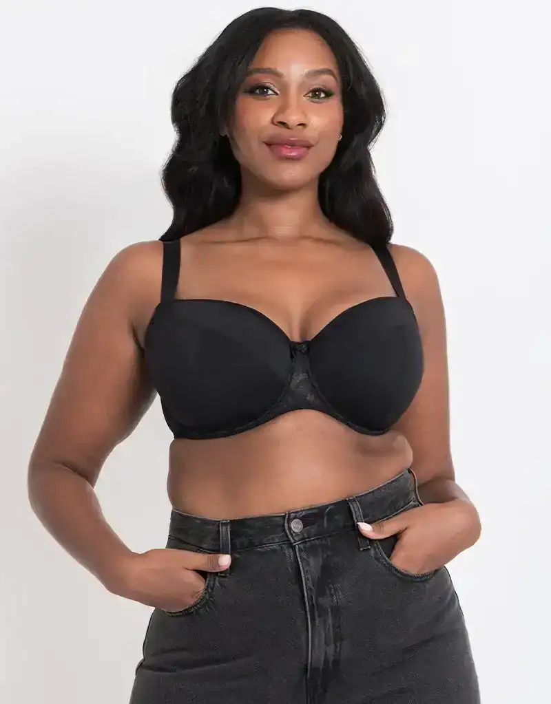 Flirtelle Emma Padded Balcony Bra Black