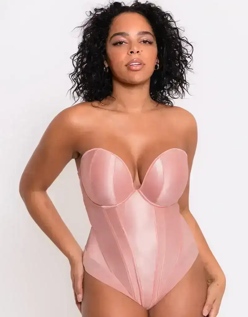 Scantilly Classique Plunge Strapless Padded Body Powdery Pink