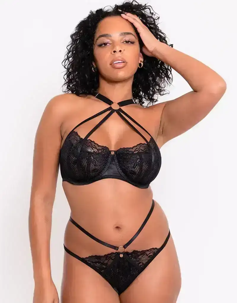 Scantilly Centrepiece Half Cup Bra Black