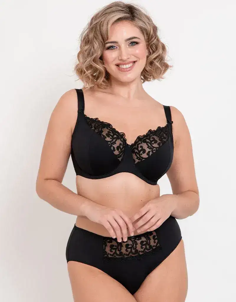 Flirtelle Swirl Balcony Bra Black