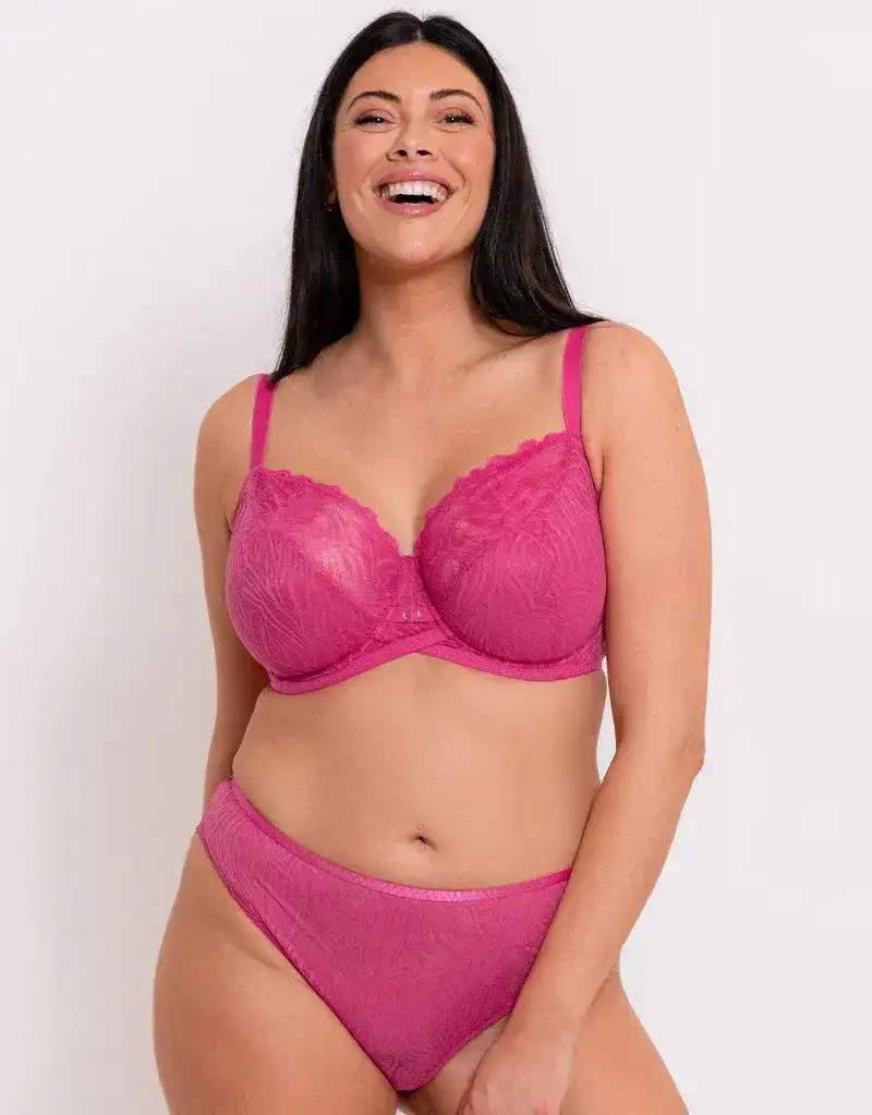 Curvy Kate Lace Daze Balcony Bra Lipstick Pink