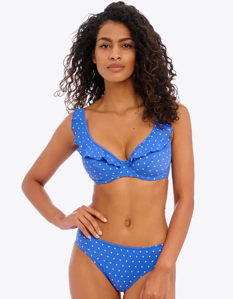 Freya Jewel Cove High Apex Bikini Top Azure Blue