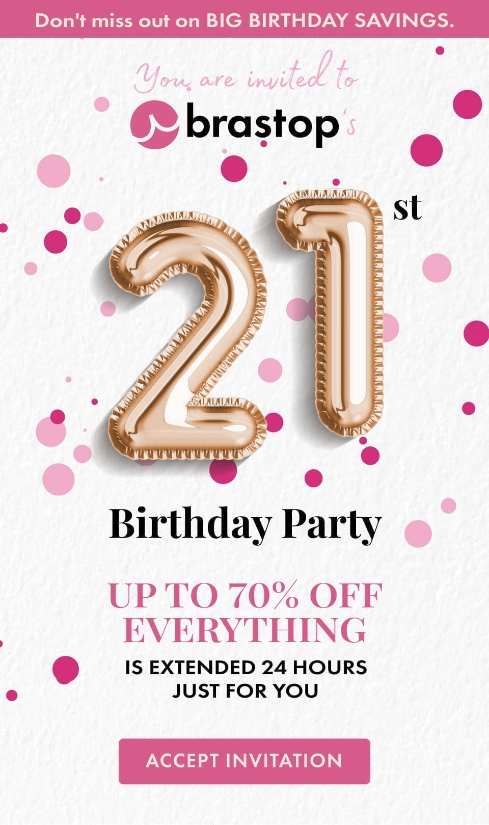 Brastop's 21st Birthday - up to 70% off everything! Must end Sunday