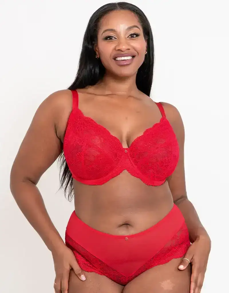 Ann Summers Sexy Lace Planet Plunge Bra Red