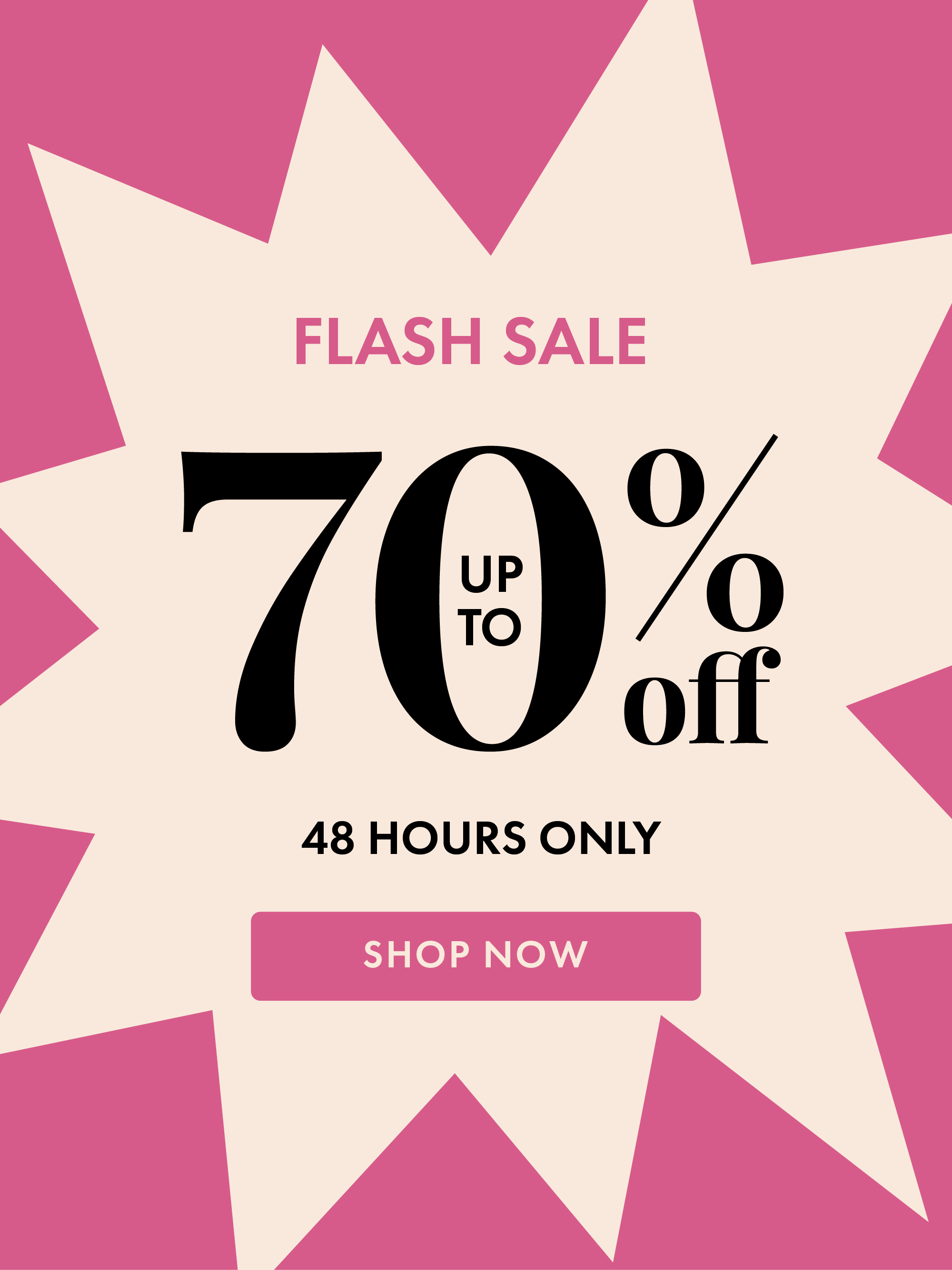 Flash Sale - up to 70% off | 48 hours only