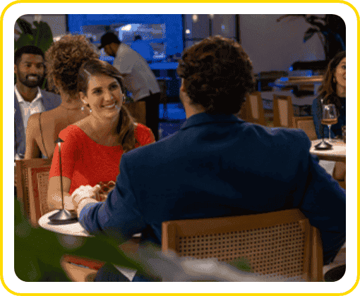 Couple having dinner.