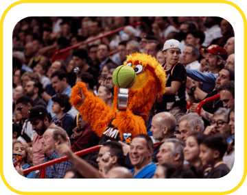 Miami Heat Mascot Burnie at the Game.