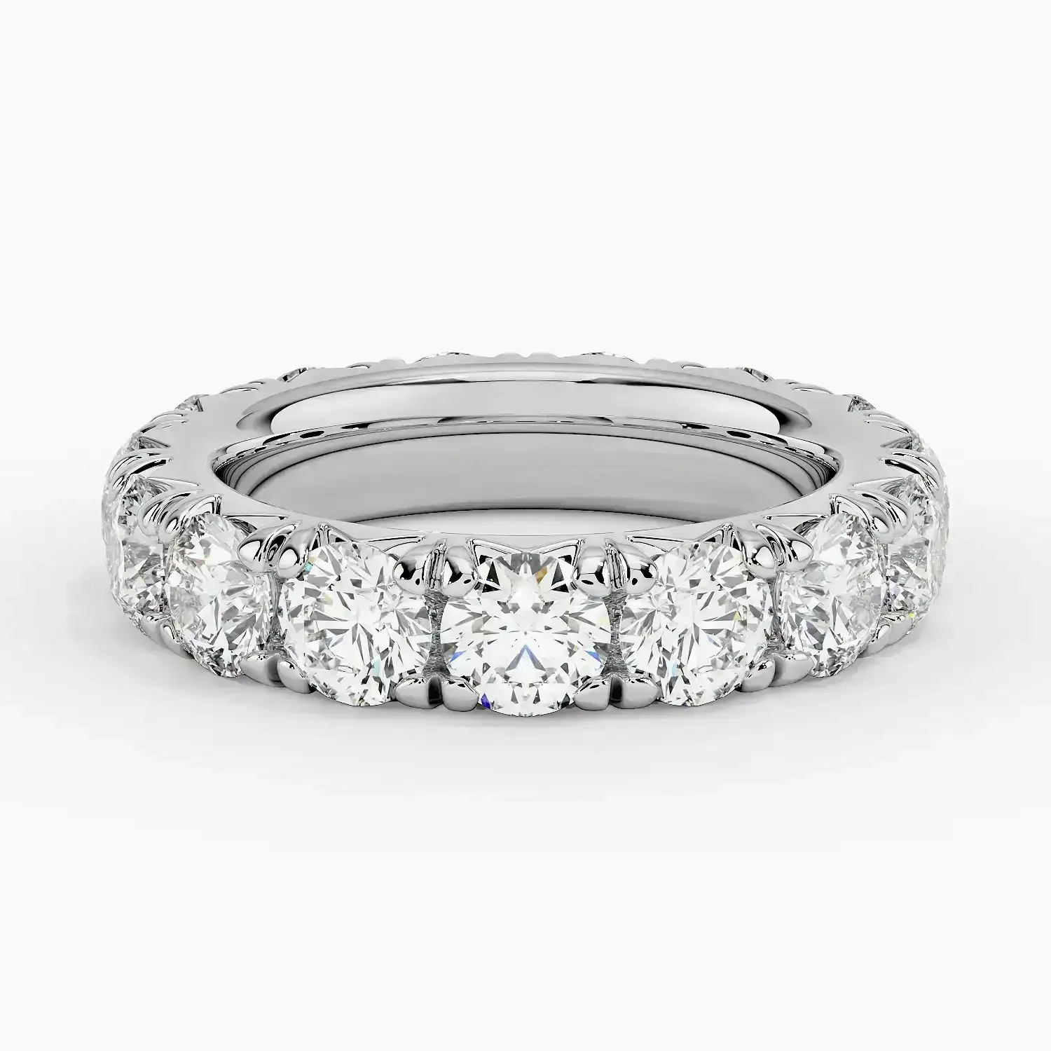 French Pavé Eternity Lab Diamond Ring