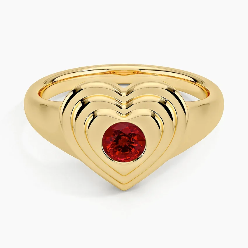 Lab Ruby Sweetheart Signet Ring