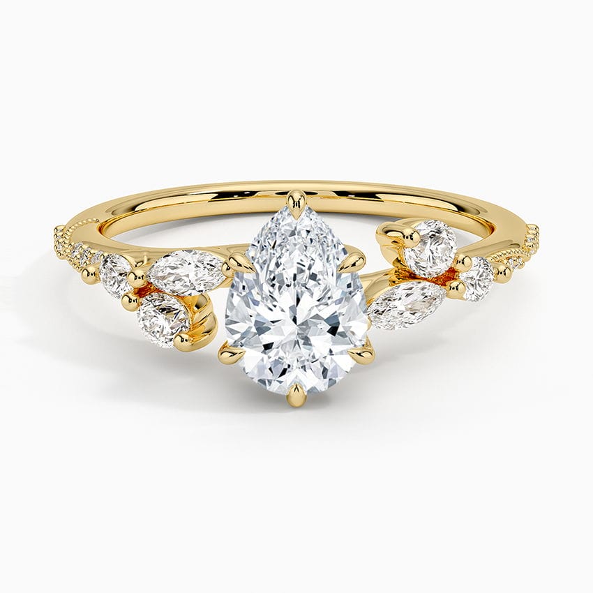 Luxe Camellia Milgrain Diamond Ring