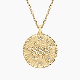 14K YELLOW GOLD 888 BALANCE MEDALLION NECKLACE